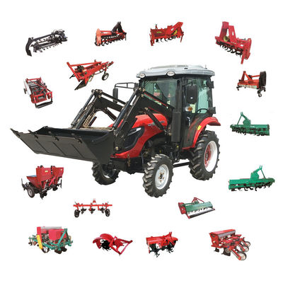 Trator de exploração agrícola agrícola vermelho trator compacto de 35 cavalos-força com Front Loader