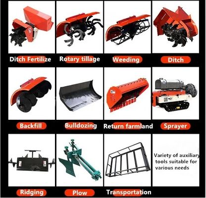 Movimentação Mini Tiller Machine For Planter da engrenagem do trator de exploração agrícola da esteira rolante 15KM/H